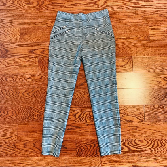 Zara Checkered Straight Leg Jogger Trousers - Picture 2 of 4